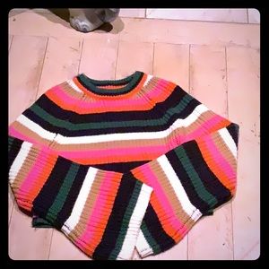 Stripped sweater with bell sleeves